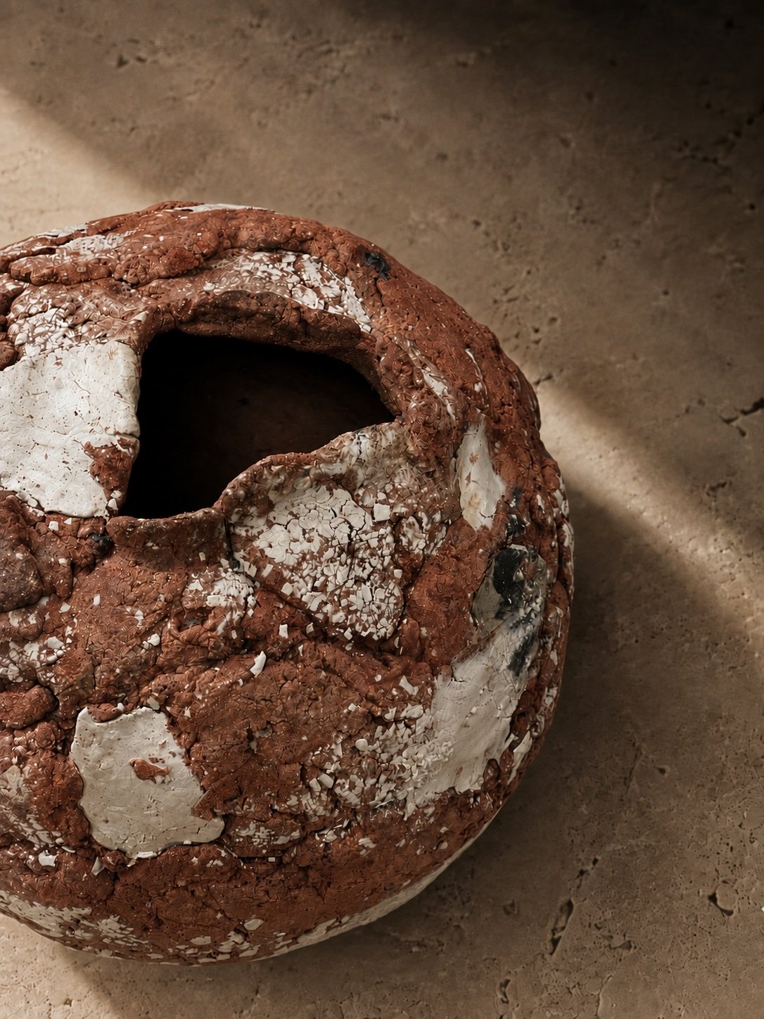 Detail of a wild clay ceramic surface